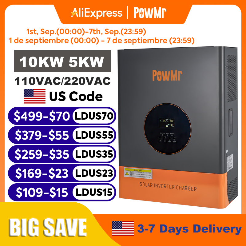 PowMr 10KW 5KW Bölünmüş Fazlı  - Drone Solar Charger incelemesi ve fiyatı